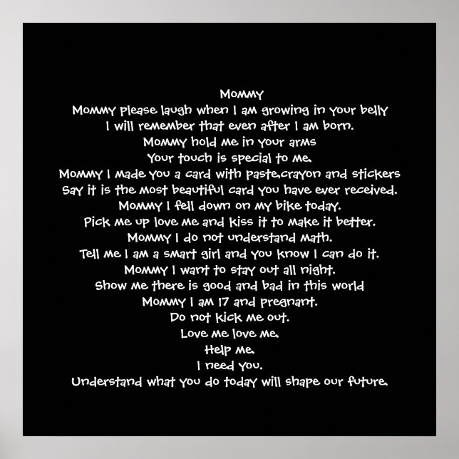 Mommy poem poster (Front)