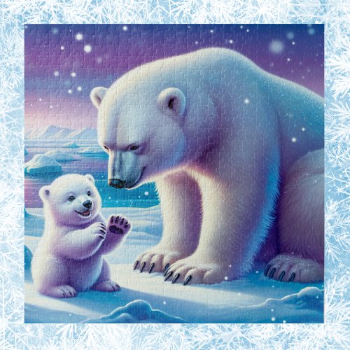 Mommy Polar Bear with Cub  Jigsaw Puzzle