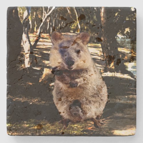 Mommy Quokka Water Color Stone Coaster
