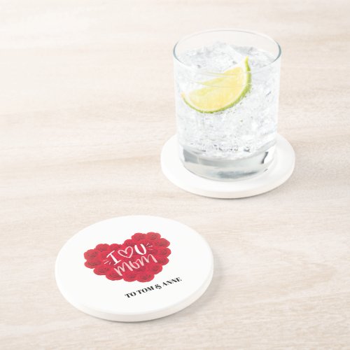 Mommy Rose Mom Kids Names Mothers Day Coaster