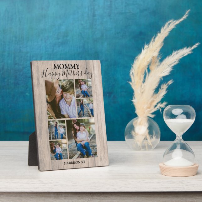Mommy | Rustic Wood | Photo Collage Plaque (Side)