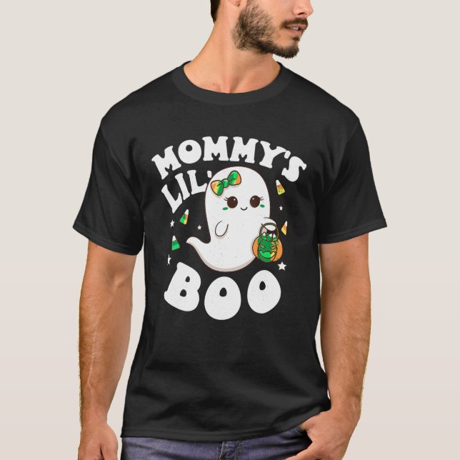 Mommy s Lil Boo Baby Girls Toddler Halloween Cute  T-Shirt (Front)