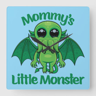Mommy’s Little Monster Cthulhu Cuddles Square Wall Clock