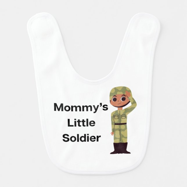 Mommy’s Little Soldier baby bib - boy (Front)