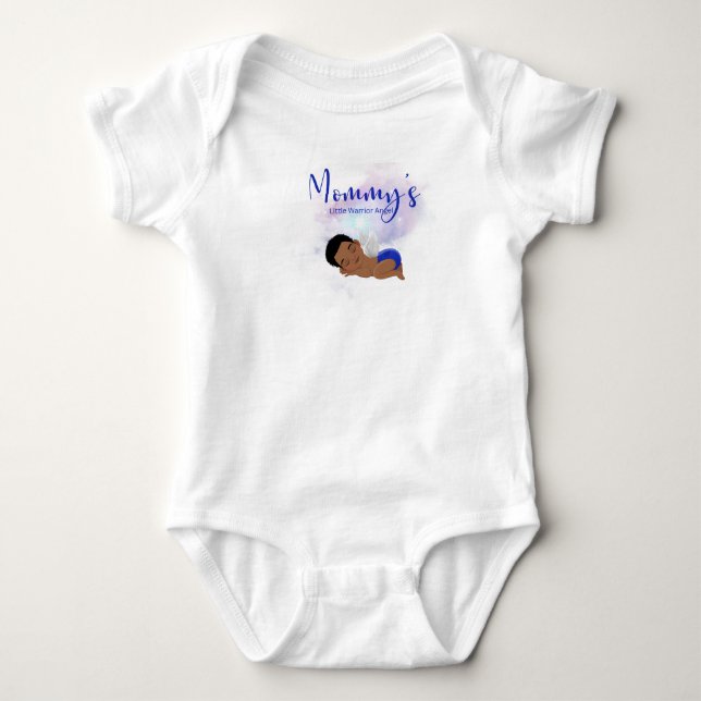 Mommy’s little warrior angel baby bodysuit  (Front)