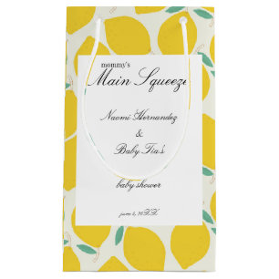 Mommy’s Main Squeeze Lemon Citrus Baby Shower Small Gift Bag