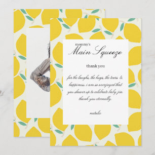 Mommy’s Main Squeeze Lemon Citrus Baby Shower Thank You Card
