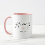 Mommy Script Established Mom Gift Mug<br><div class="desc">Gift a mommy in your life this beautiful two-tone coffee mug,  featuring an elegant script and blush pink heart.</div>