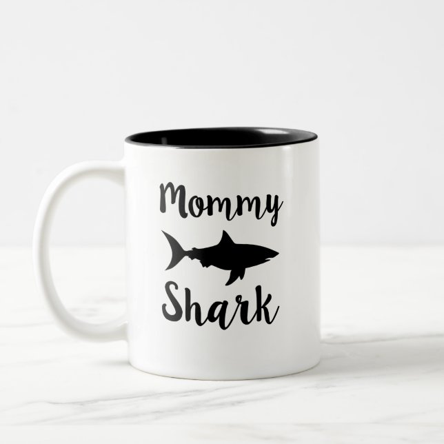 Mommy shark coffee mug funny mom gift (Left)