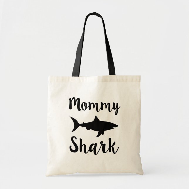 Mommy Shark funny womens Mom tote bag gift (Front)