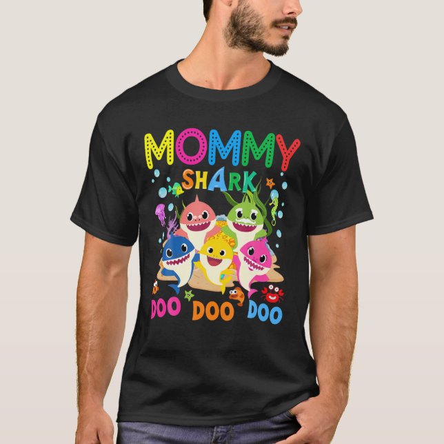 Mommy Shark Gift Cute Baby Shark Family Matching O T-Shirt (Front)