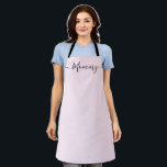 Mommy Simple Chic Elegant script Name Apron<br><div class="desc">Mommy will love a cute apron with an elegant and modern script as she bakes those goodies,  cooks delicious dishes or work with her plants. A perfect gift to encourage her talents. Black script for the name with long-tail embellishments.</div>