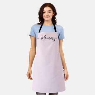 Mommy Simple Chic Elegant script Name Apron
