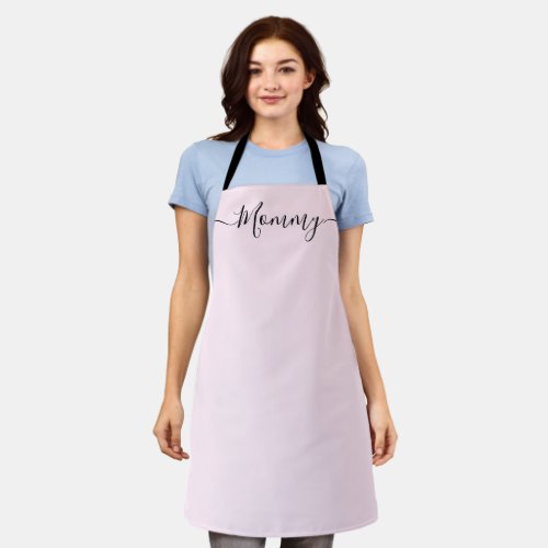 Mommy Simple Chic Elegant script Name Apron