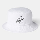 Mommy Simple Modern Script Typography Heart Bucket Hat<br><div class="desc">Celebrate everyday motherhood in effortless style with this Mommy Simple Modern Script Typography Heart Bucket Hat. Designed with clean, modern lettering and a subtle heart accent, this bucket hat delivers a minimalist look that feels both meaningful and on-trend. Perfect for sunny outings, school drop-offs, beach days, and casual weekends, this...</div>