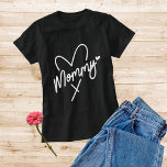 Mommy Simple Modern Script Typography Heart T-Shirt<br><div class="desc">Mommy Simple Modern Script Typography Heart Women's Fashion T-Shirt Top features the text "Mommy" in a fun modern script typography accented cute hearts. Perfect as a gift for mom for birthday,  Christmas,  Mother's Day and more. Designed by Evco Studio www.zazzle.com/store/evcostudio</div>