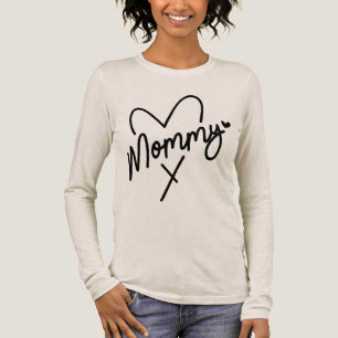 Mommy Simple Modern Script Typography Heart Tri-Blend Shirt