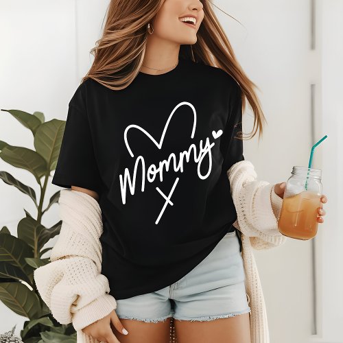 Mommy Simple Modern Script Typography Heart Tri_Blend Shirt