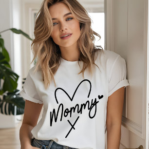 Mommy Simple Modern Script Typography Heart Tri-Blend Shirt