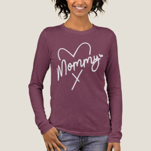 Mommy Simple Modern Script Typography Heart Tri-Blend Shirt