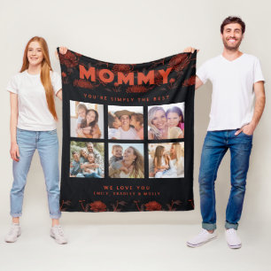 Mommy Simply The Best Photo Collage Personalized Fleece Blanket