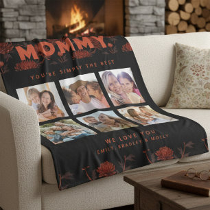 Mommy Simply The Best Photo Collage Personalized Fleece Blanket