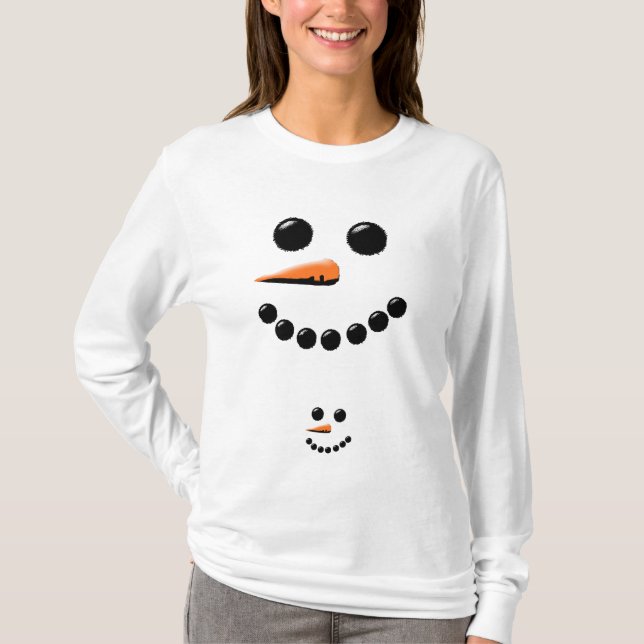 Mommy Snowman And Baby Snowman Cute Festive T-Shirt (Front)