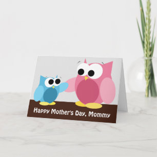 Mommy & Son Owls - Mother's Day Card