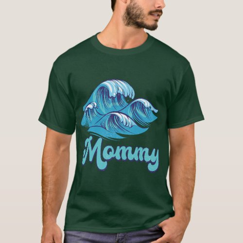 Mommy Surf Birthday Beach Theme Family Matching  b T_Shirt