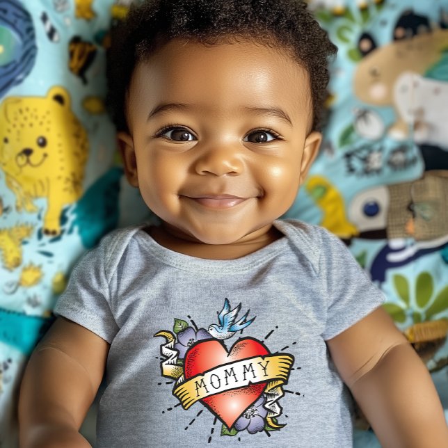 Mommy Tattoo Baby Bodysuit (A Mommy tattoo right on his / her little chest! It will make a beautiful gift for new moms.)
