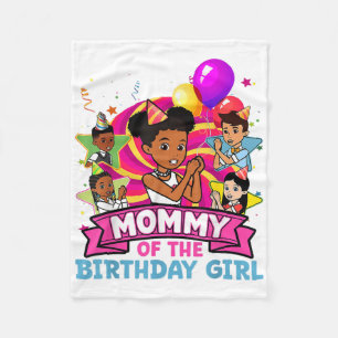 Mommy The Birthday Girl Party Pink Doll Family Dec Fleece Blanket