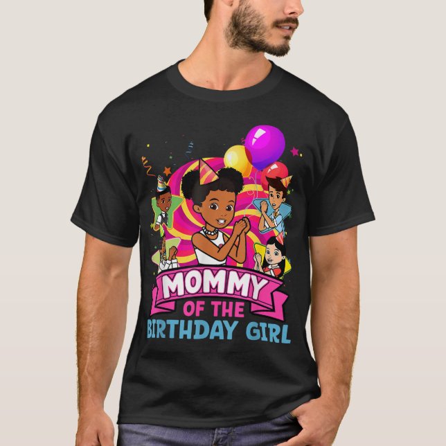 Mommy The Birthday Girl Party Pink Doll Family Dec T-Shirt (Front)