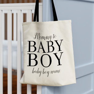 Mommy to Baby Boy Name New Mom Tote Bag
