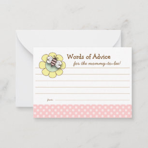 Mommy to Be Advice Card Baby Shower   Pink