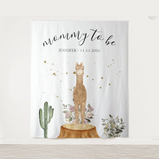 Mommy to be alpaca backdrop