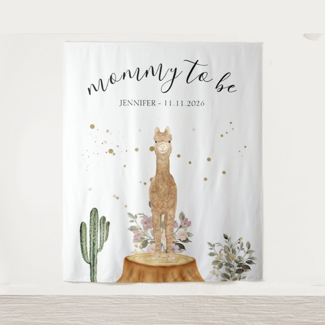 Mommy to be alpaca backdrop (Front)
