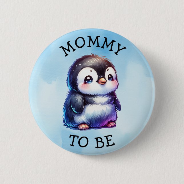 Mommy to be | Arctic Animals Winter Baby Shower Button (Front)