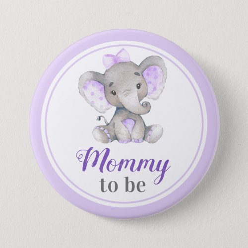 Mommy to be Baby Girl Elephant Shower New Mother Button