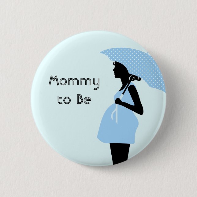 "Mommy to Be" Baby Shower Button [Blue] (Front)