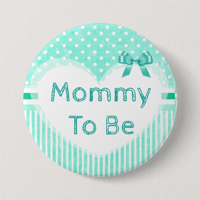 Mommy to Be Baby Shower Button Blue (Front)