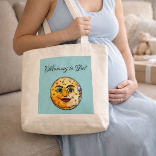 Mommy To Be Baby Shower Gift Moon Design Large Tote Bag