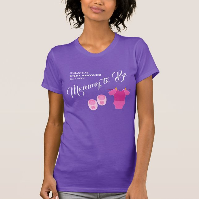 Mommy to Be Baby Shower Girl Modern.  T-Shirt (Front)