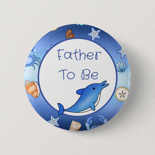 Mommy To Be | Baby Shower in Beach Theme Button (Front)