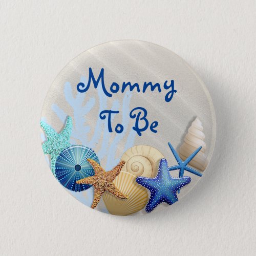 Mommy to Be Beach Themed Baby Shower Button