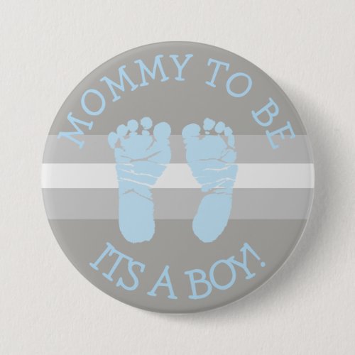 Mommy to be Blue and Gray Baby Shower Button