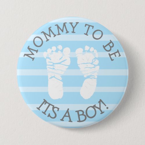 Mommy to be Blue and Gray Baby Shower Button