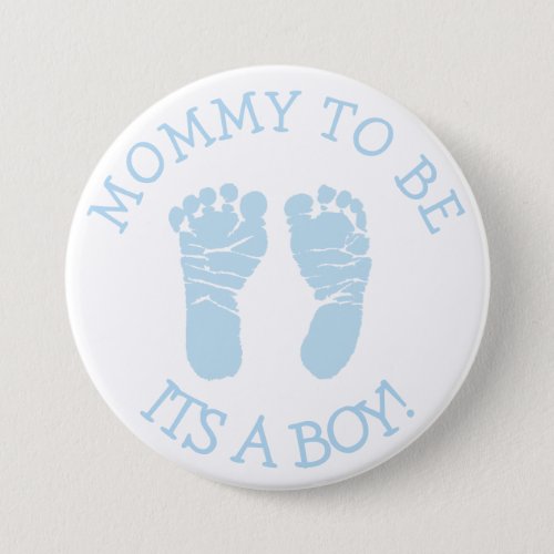 Mommy to be Blue and White Baby Shower Button
