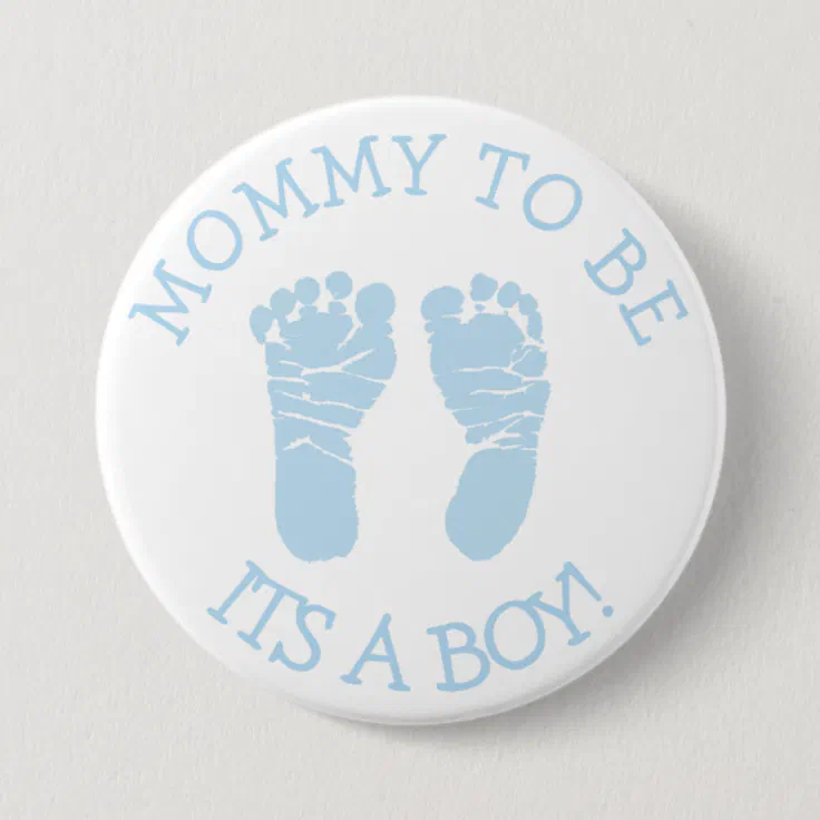 Mommy to be Blue and White Baby Shower Button | Zazzle