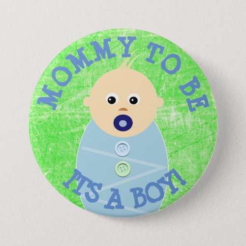 Mommy to be blue Baby Boy  Baby Shower Button