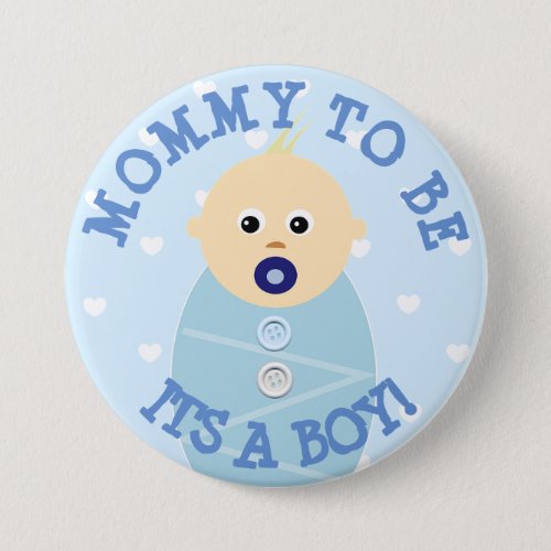 Mommy to be blue Baby Boy  Baby Shower Button